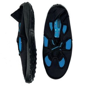 Joe Boxer TriMesh Water Shoes Black Blue sz 7 8